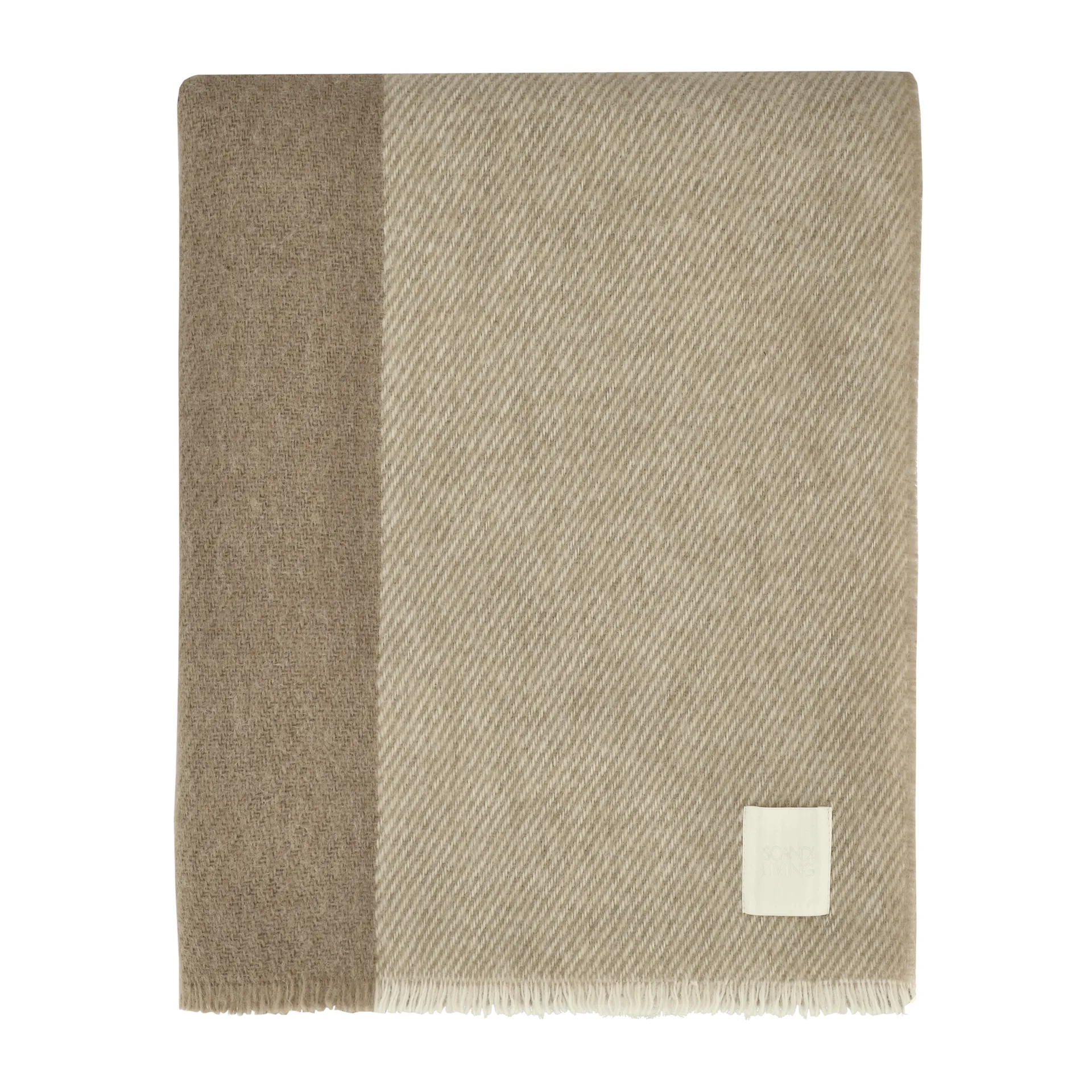 Row stribet uldplaid, Beige, 120x185 cm Scandi Living