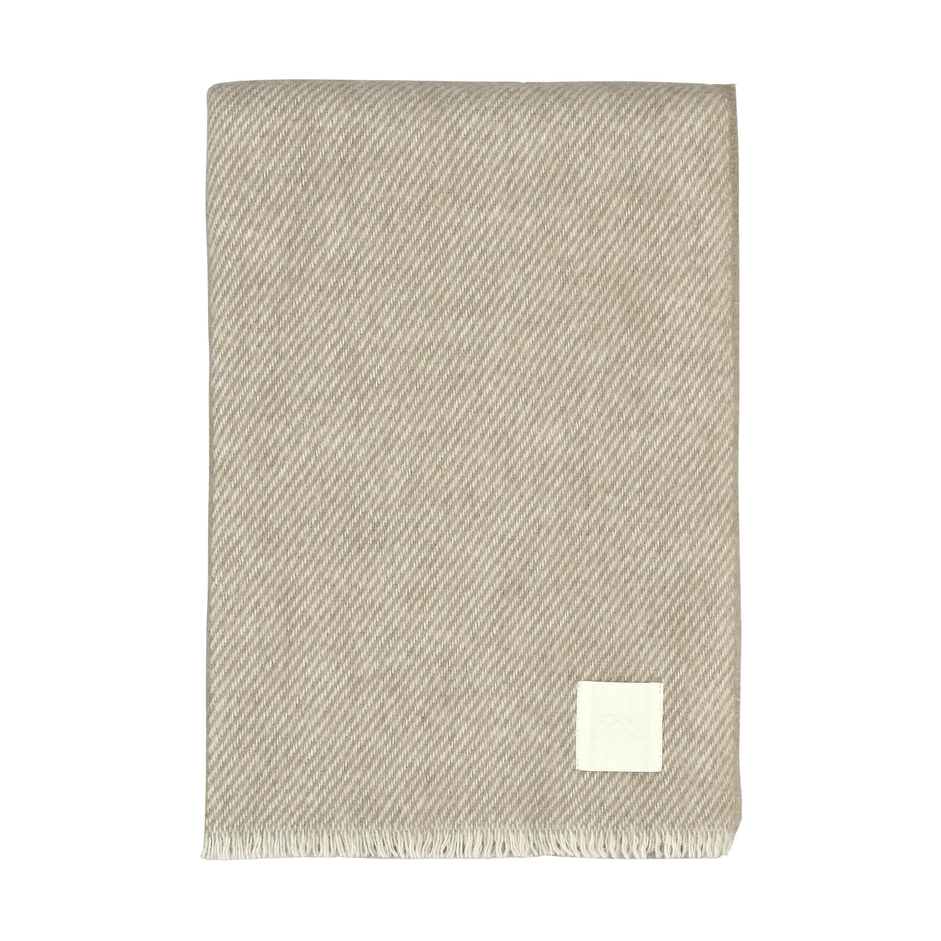 Row stribet uldplaid, Beige, 120x185 cm Scandi Living