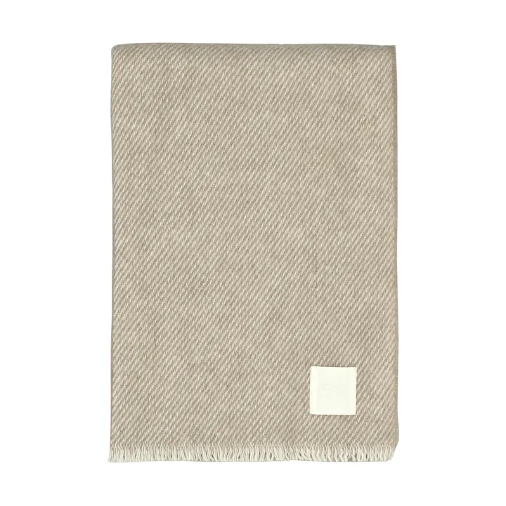 Row stribet uldplaid - Beige, 120x185 cm - Scandi Living