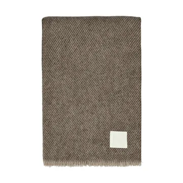 Row stribet uldplaid - Brun, 120x185 cm - Scandi Living