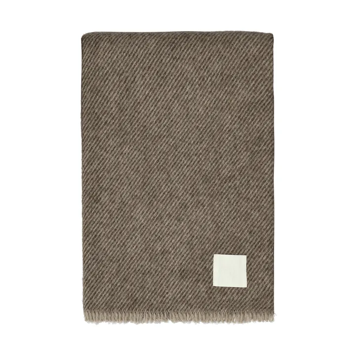 Row stribet uldplaid - Brun, 120x185 cm - Scandi Living