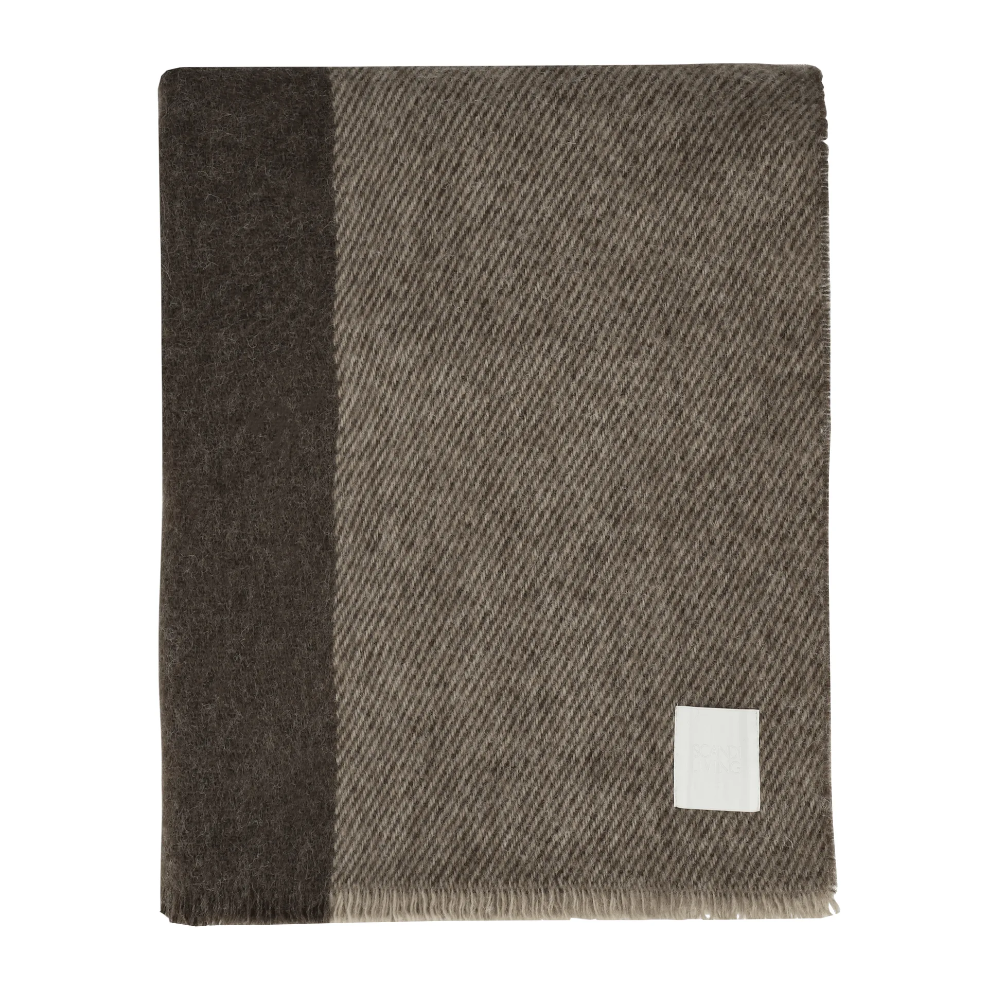 Row stribet uldplaid, Brun, 120x185 cm Scandi Living