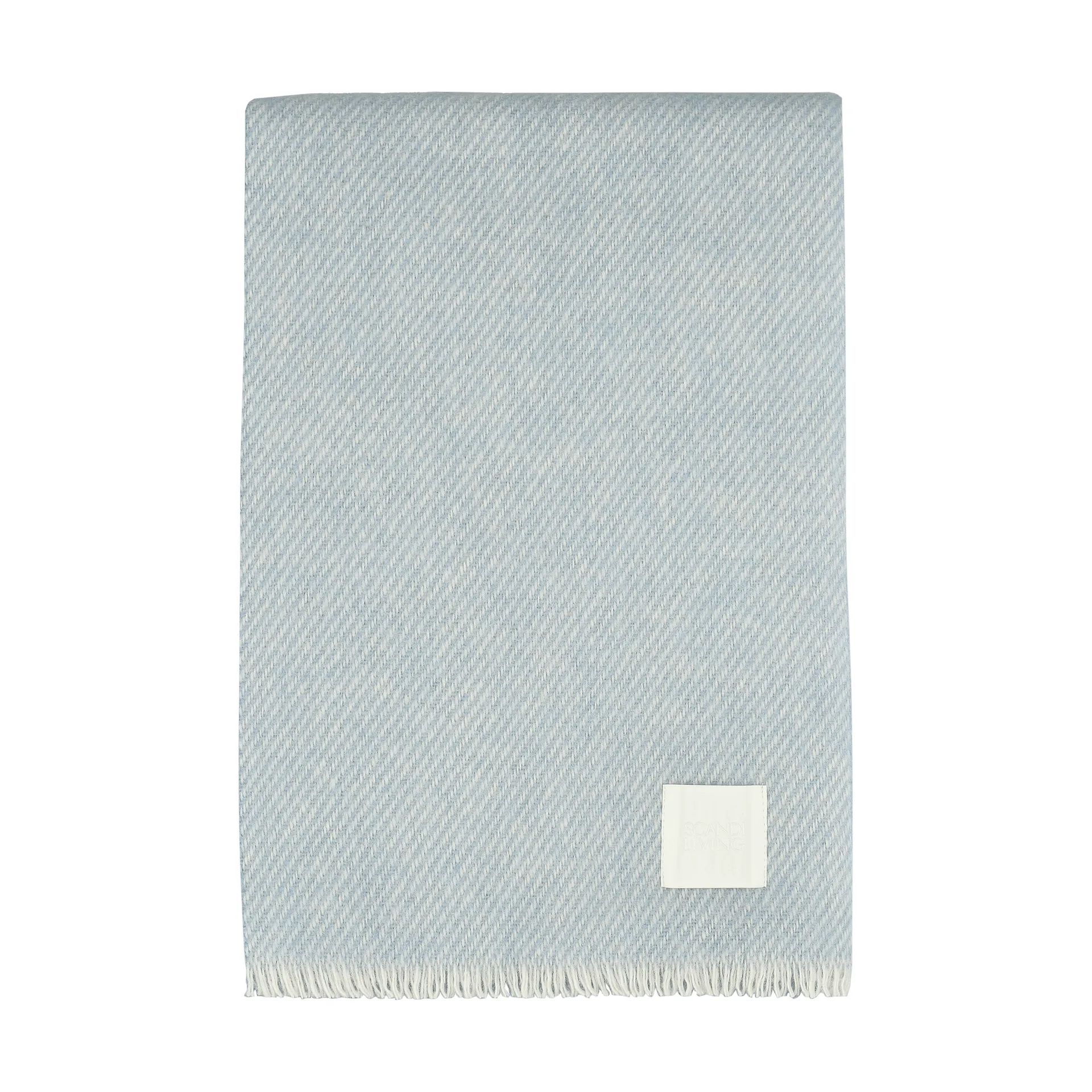 Row stribet uldplaid, Lyseblå, 120x185 cm Scandi Living