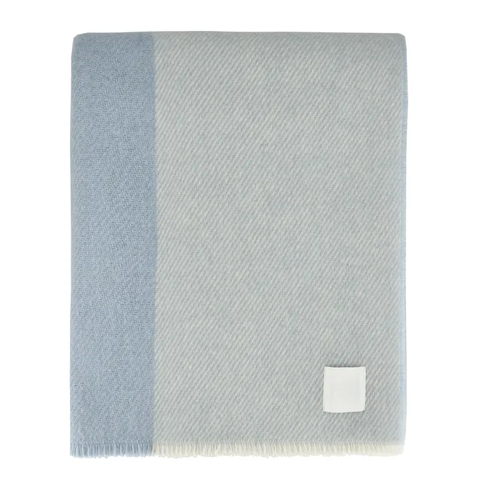 Row stribet uldplaid - Lyseblå, 120x185 cm - Scandi Living