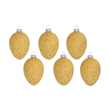 Ruge glasæg 8 cm 6-pak - Gul - Scandi Living