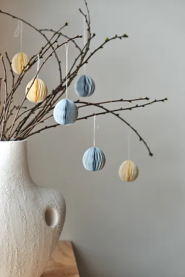 Ruge papiræg 7 cm 6-pak - Hvid - Scandi Living