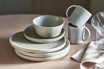 Sandsbro asiet lysegrå, Ø20 cm, 6-pak - Scandi Living