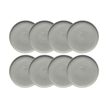 Sandsbro asiet lysegrå, Ø20 cm, 8-pak - Scandi Living
