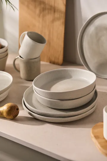 Sandsbro pastatallerken lysegrå, Ø23 cm, 8-pak - Scandi Living
