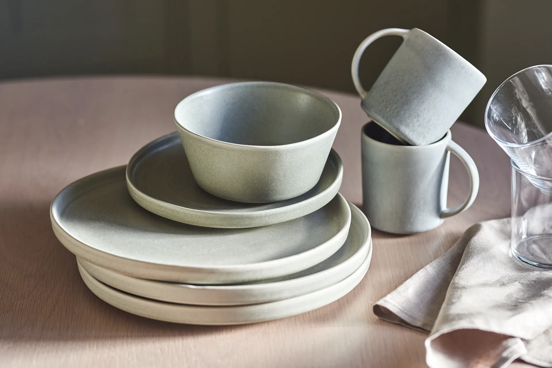 Sandsbro tallerken lysegrå, Ø26 cm, 8-pak,  Scandi Living
