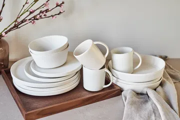 Sandsbro tallerken offwhite, Ø26 cm, 8-pak - Scandi Living