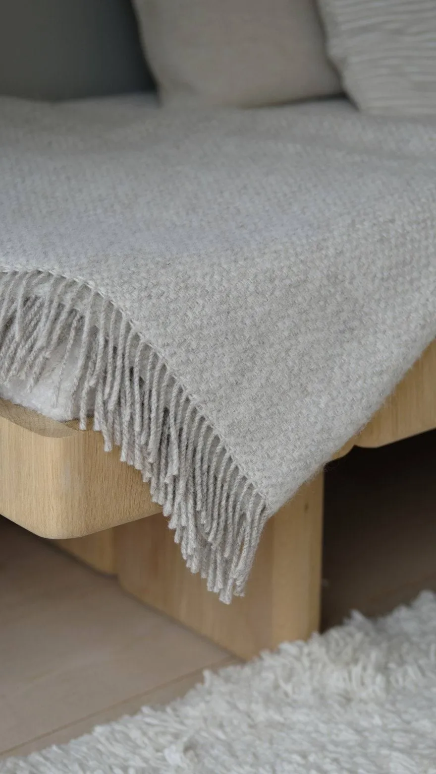 Sandstone uldplaid 130x180 cm, Beige Scandi Living
