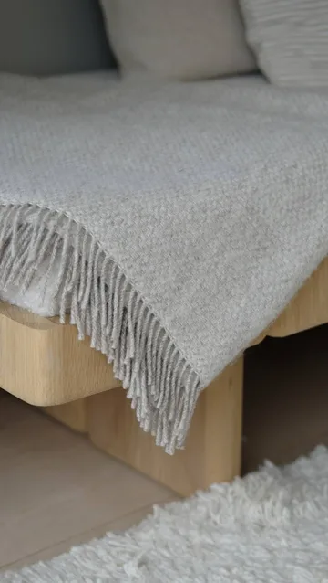 Sandstone uldplaid 130x180 cm - Beige - Scandi Living