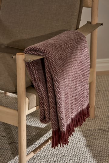 Sandstone uldplaid 130x180 cm - Burgundy - Scandi Living