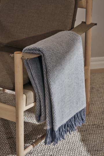 Sandstone uldplaid 130x180 cm - Dueblå Melange - Scandi Living