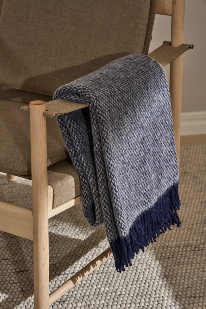 Sandstone uldplaid 130x180 cm, Indigo blå Scandi Living