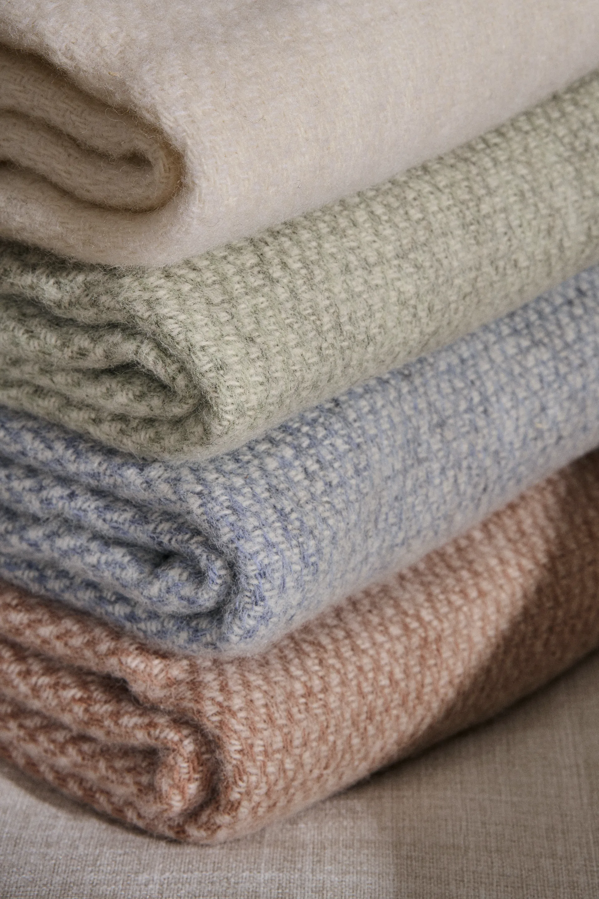 Sandstone uldplaid 130x180 cm, Khaki grøn Scandi Living