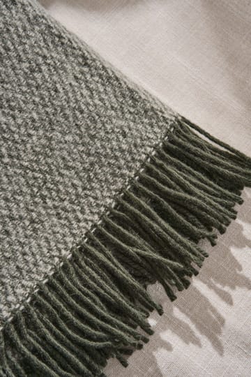 Sandstone uldplaid 130x180 cm - Khaki grøn - Scandi Living