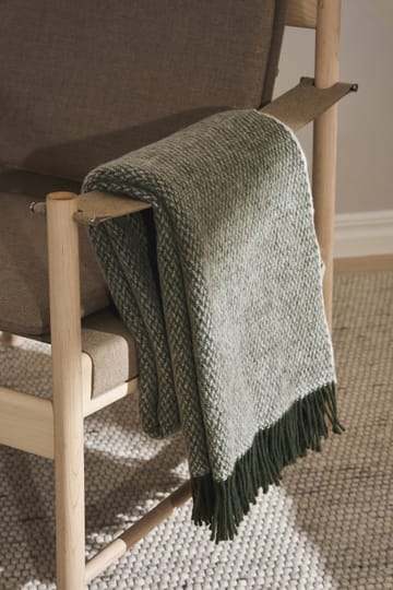 Sandstone uldplaid 130x180 cm - Khaki grøn - Scandi Living