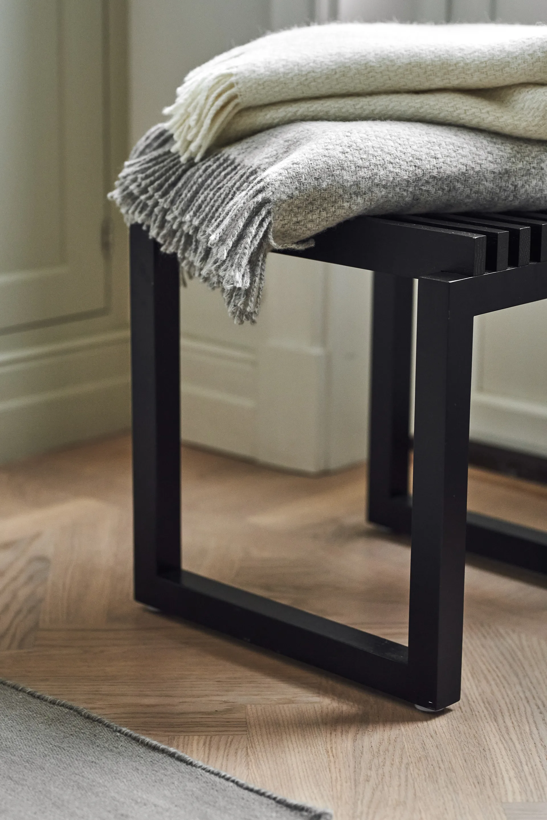 Sandstone uldplaid 130x180 cm, Lysegrå Scandi Living