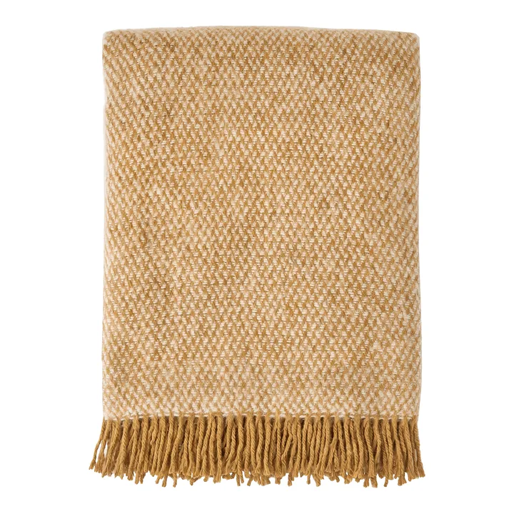 Sandstone uldplaid 130x180 cm - Mustard - Scandi Living