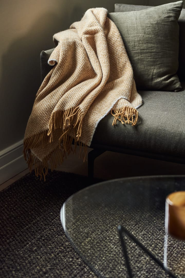 Sandstone uldplaid 130x180 cm, Mustard Scandi Living