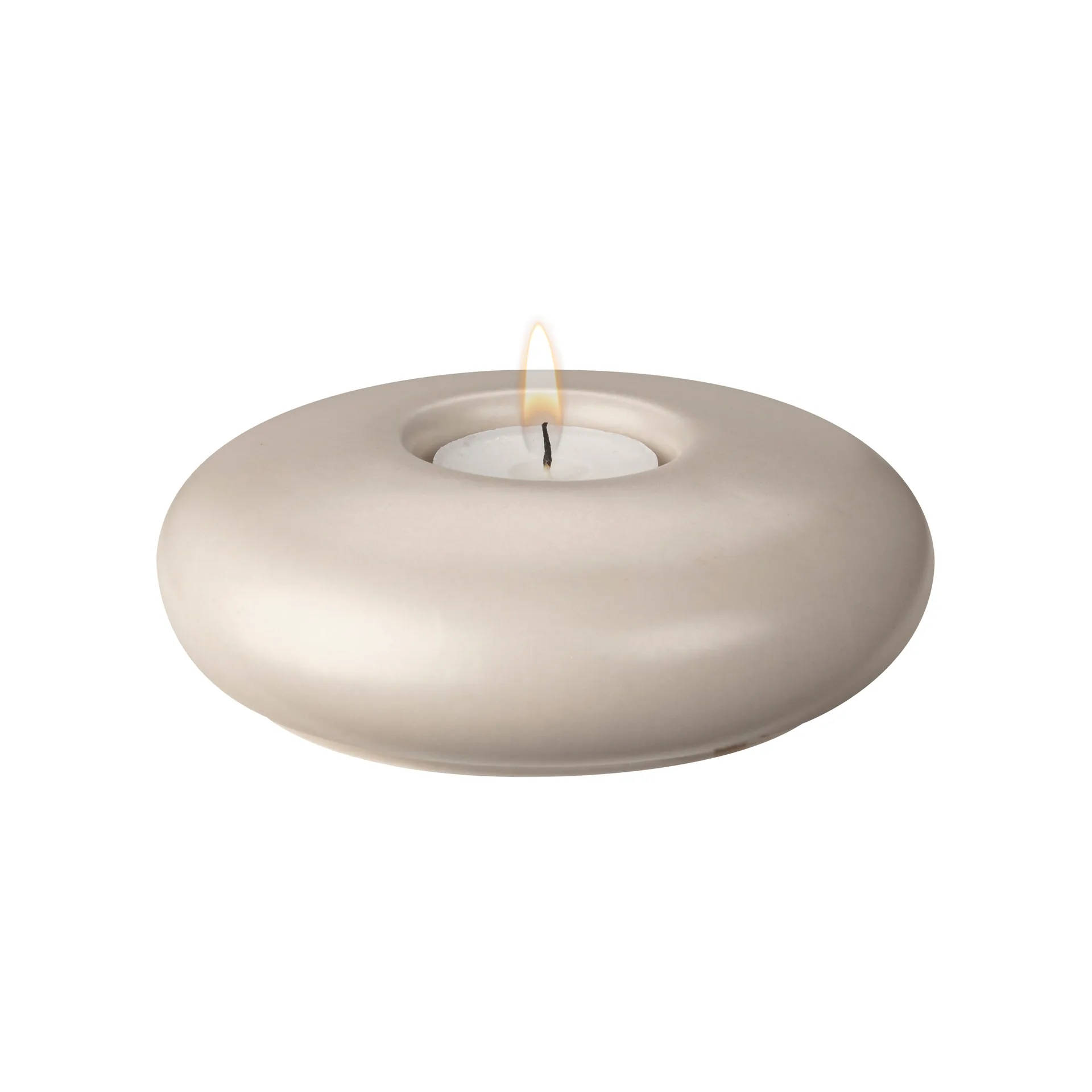 Stone fyrfadsstage Ø13 cm, Beige Scandi Living
