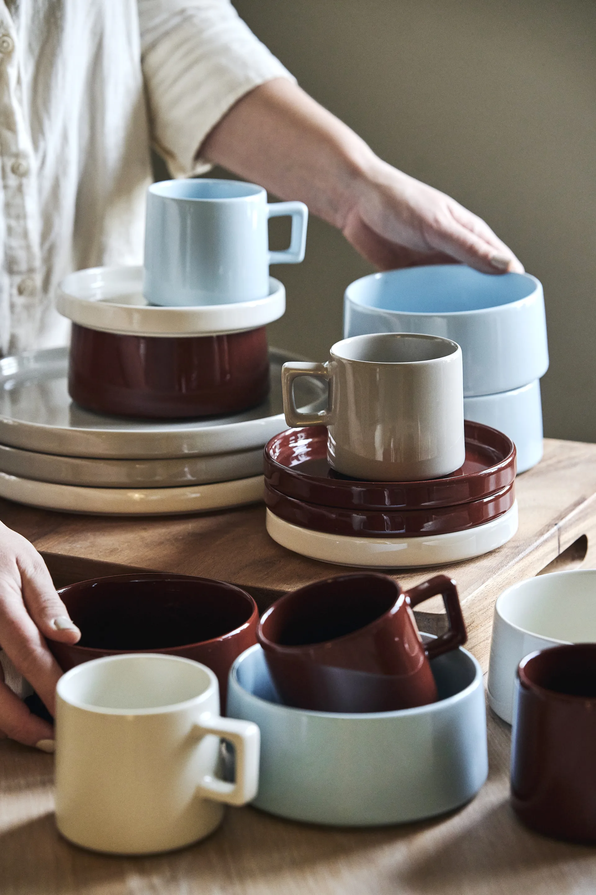 Taper morgenmadssæt 12 dele - Rød,  Scandi Living