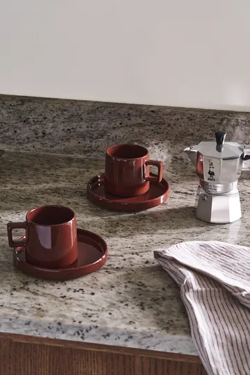 Taper morgenmadssæt 12 dele - Rød - undefined - Scandi Living