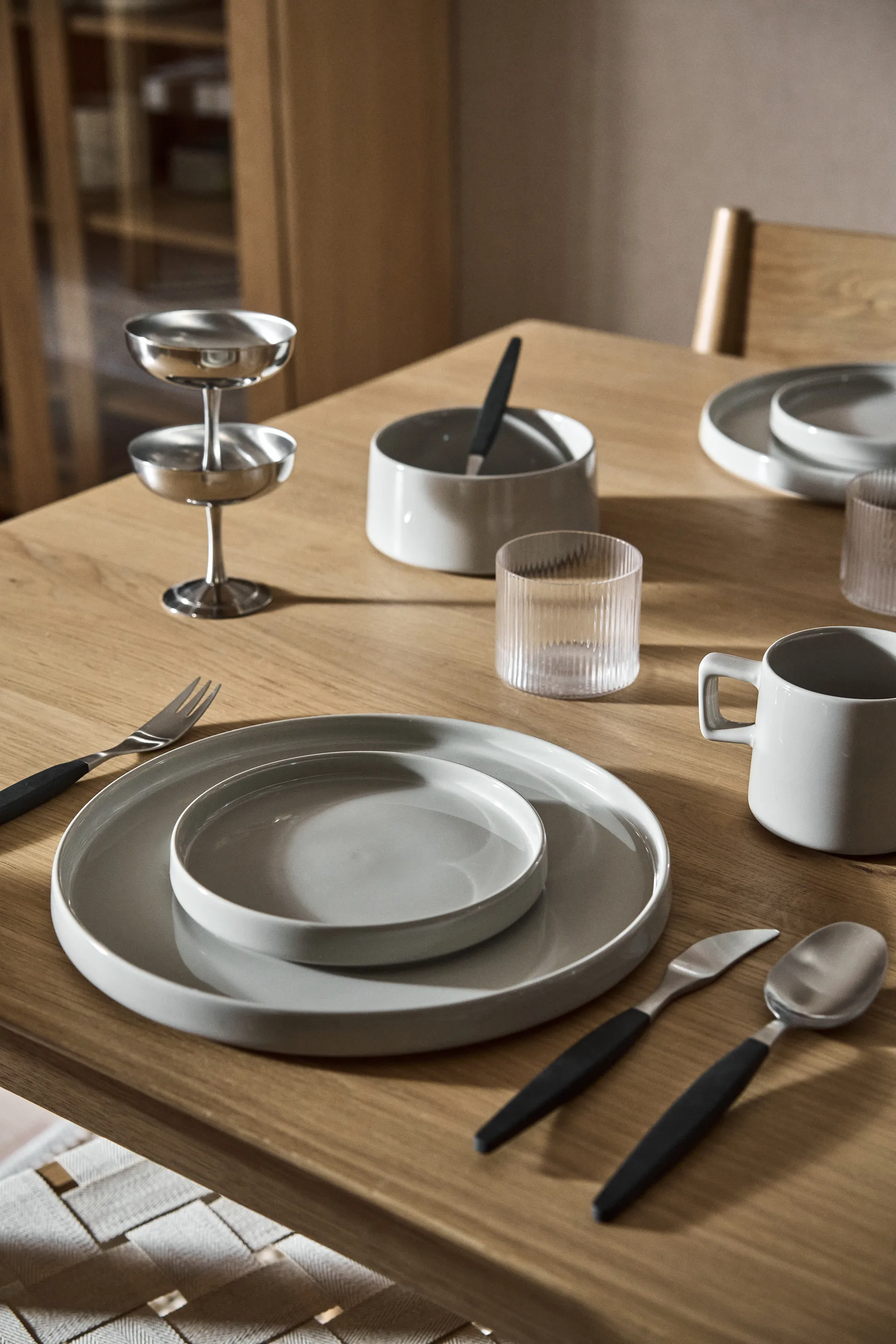 Taper servicesæt 12 dele - Lysegrå,  Scandi Living