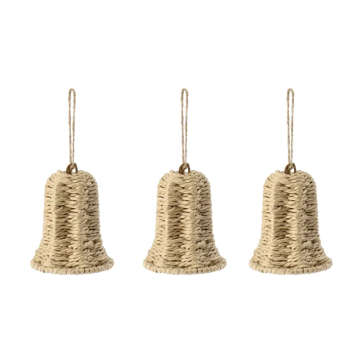 Twine juletræshængende klokke 3-pak - Natur - Scandi Living