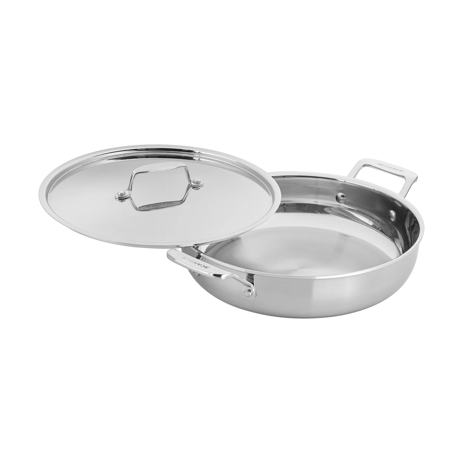 Scanpan Fusion 5 serveringspande med låg, Rustfrit stål, Ø28 cm Scanpan