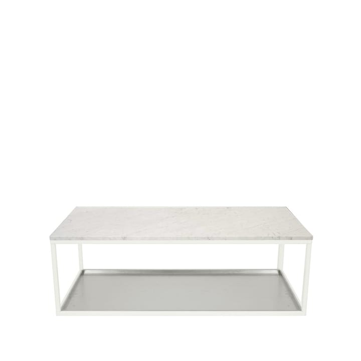 Sofabord 11 - marmor hvid, hvidlakeret stel, zinkplade - Scherlin