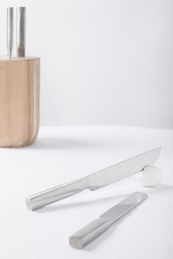 Base knivsæt med knivblok 5 dele - Wood-steel grey - Serax