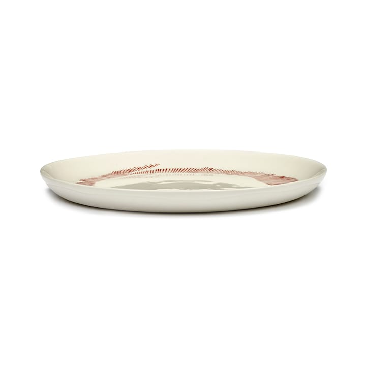 Ottolenghi Feast tallerken M Ø22,5 cm 2-pak, White stripes-red Serax
