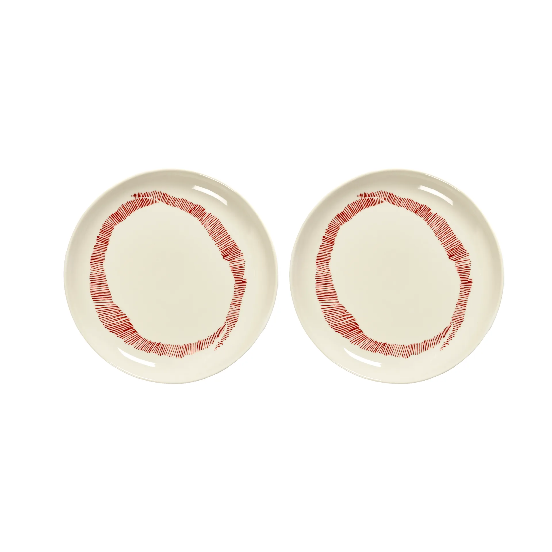 Ottolenghi Feast tallerken S Ø19 cm 2-pak, White stripes-red Serax