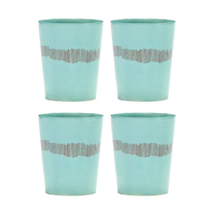 Ottolenghi Feast tekop 33 cl 4-pak - Azure stripes-red - Serax