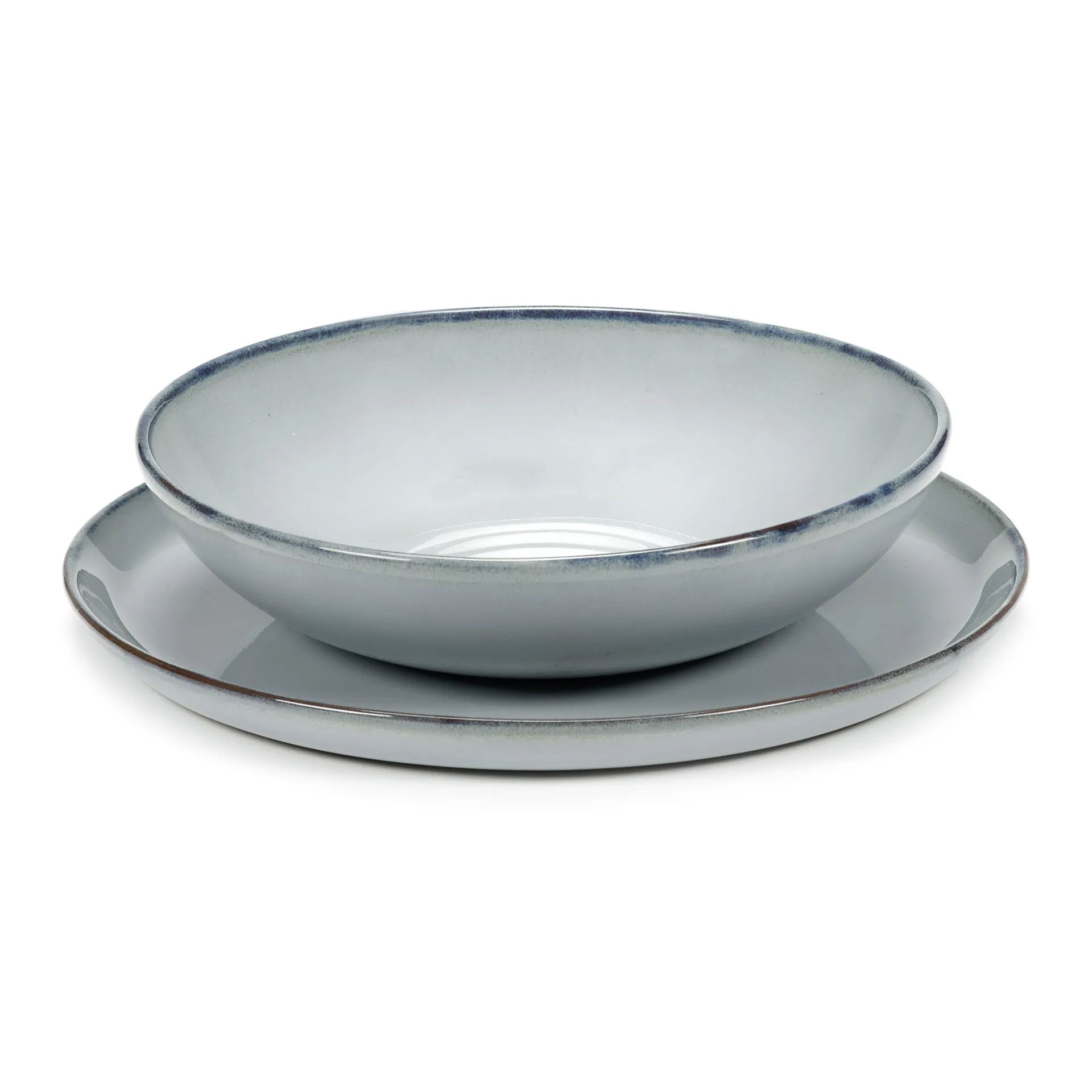 Pure Blue Glazed dyb tallerken Ø19,5 cm, Blå Serax