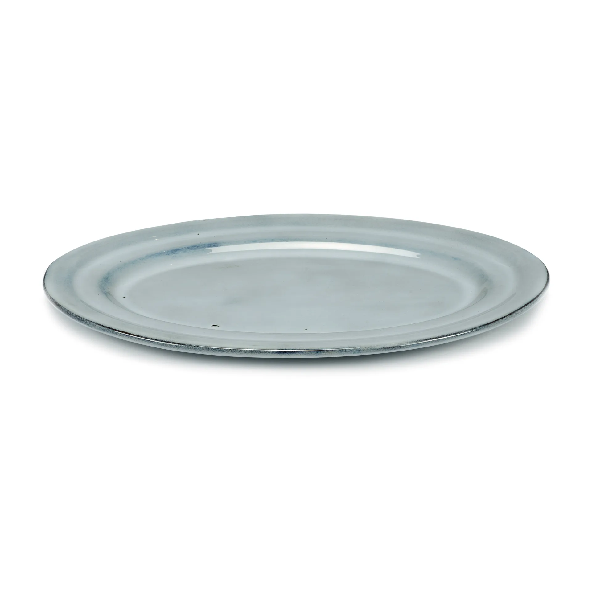 Pure serveringsskål oval glaseret, Blue Serax