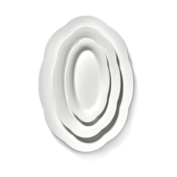 Silhouette oval dyb tallerken L 21x30 cm - White - Serax