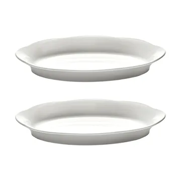 Silhouette oval dyb tallerken M 15x24,5 cm 2 stk - White - Serax