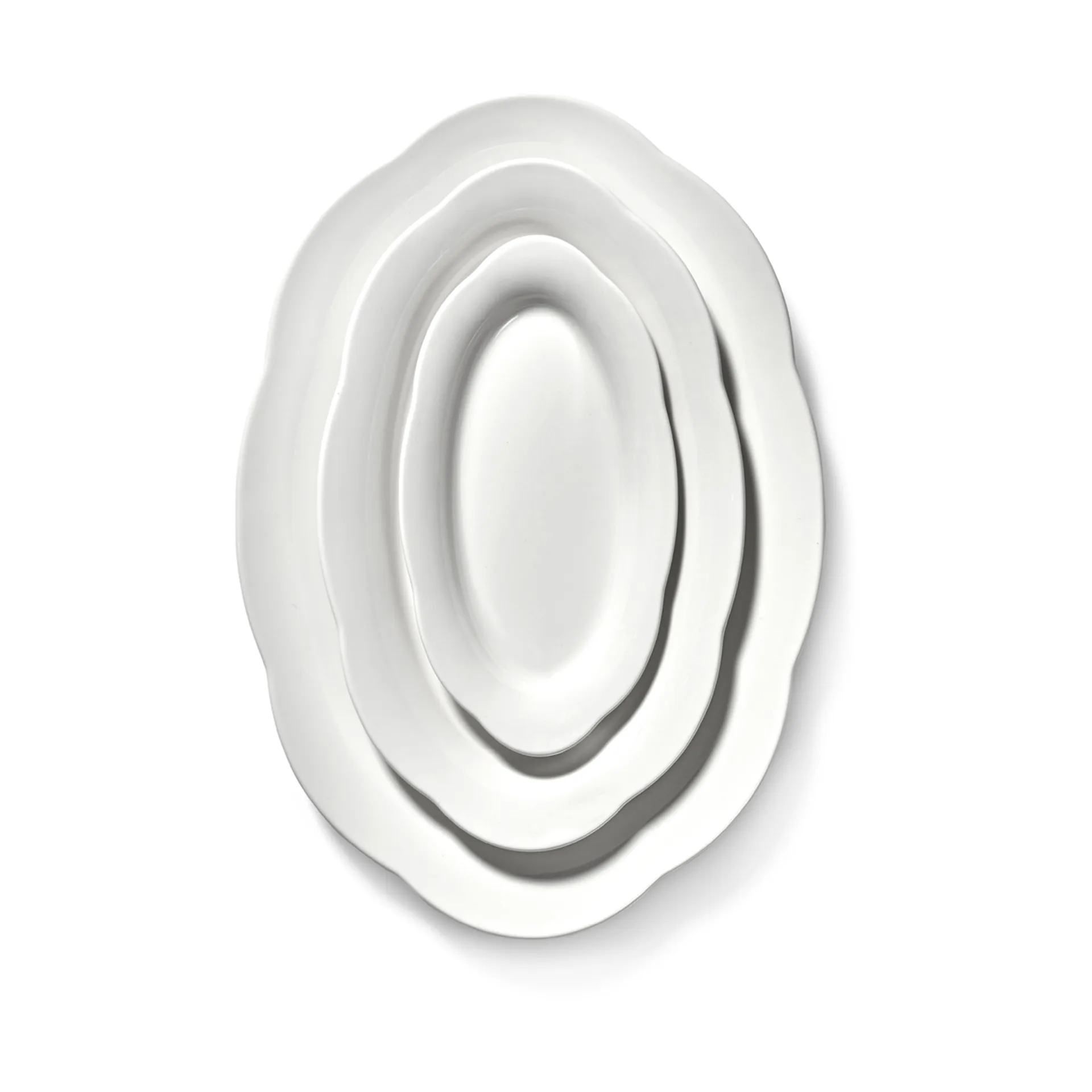 Silhouette oval dyb tallerken M 15x24,5 cm 2 stk, White Serax