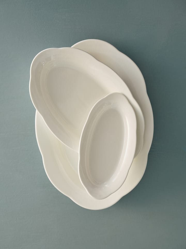 Silhouette oval dyb tallerken M 15x24,5 cm, White Serax