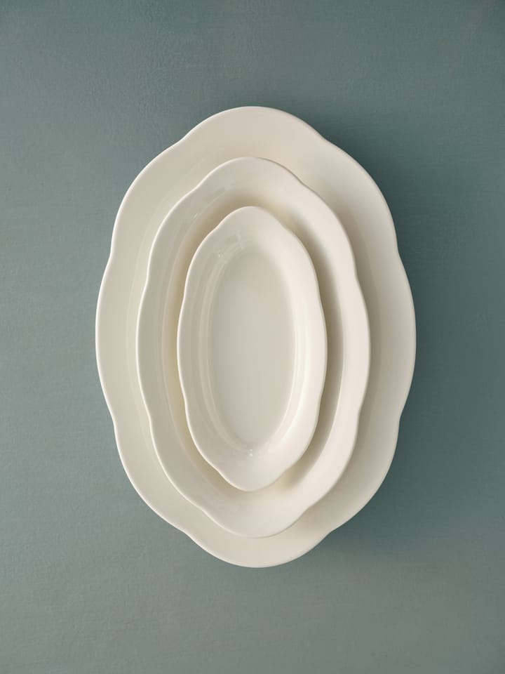 Silhouette oval dyb tallerken M 15x24,5 cm, White Serax