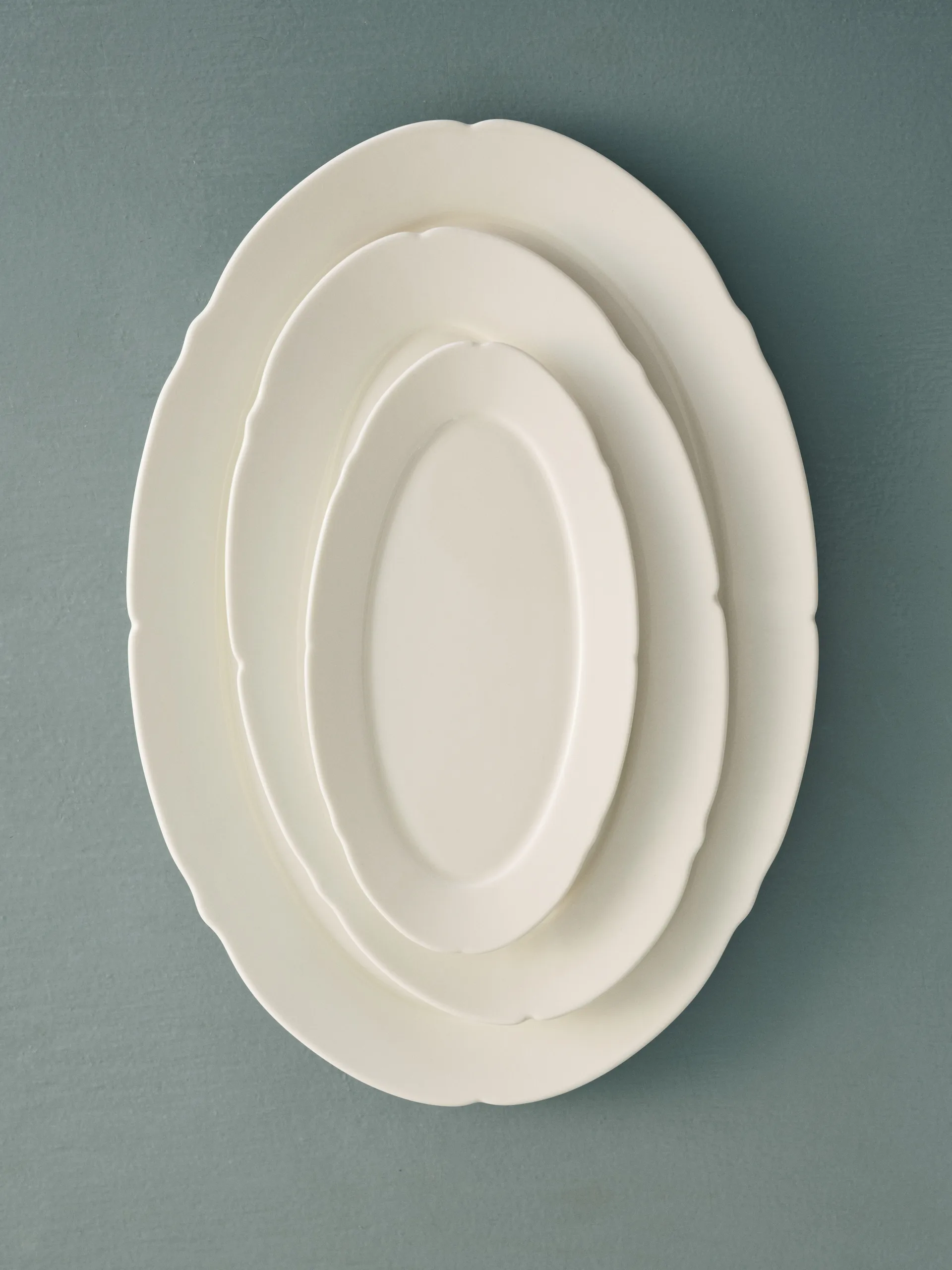 Silhouette oval tallerken L 21x30 cm 4 stk, White Serax