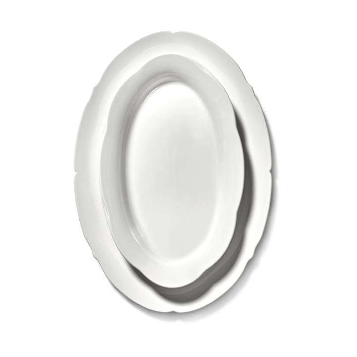 Silhouette oval tallerken L 21x30 cm, White Serax