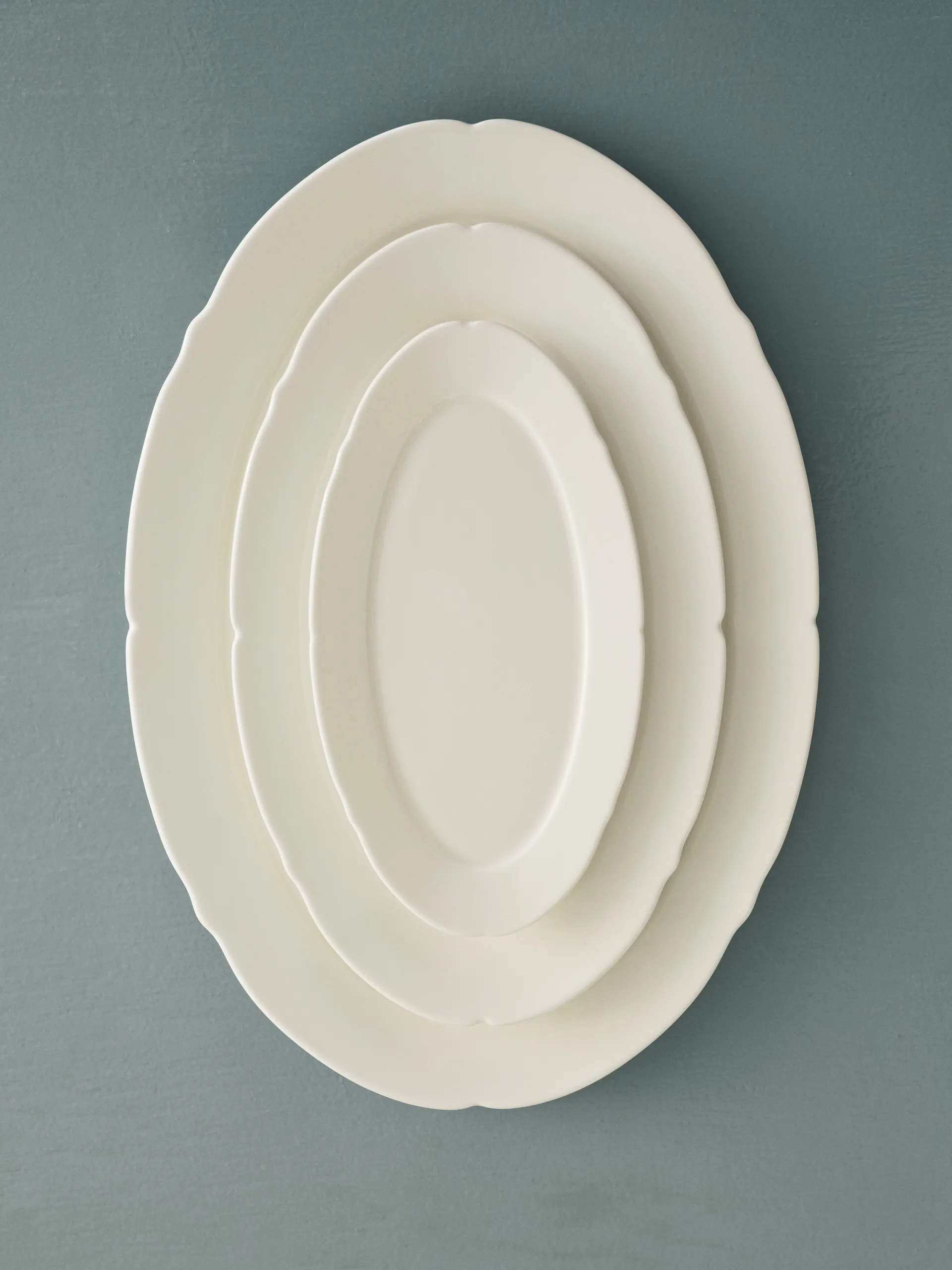 Silhouette oval tallerken M 15x24,5 cm 4 stk, White Serax