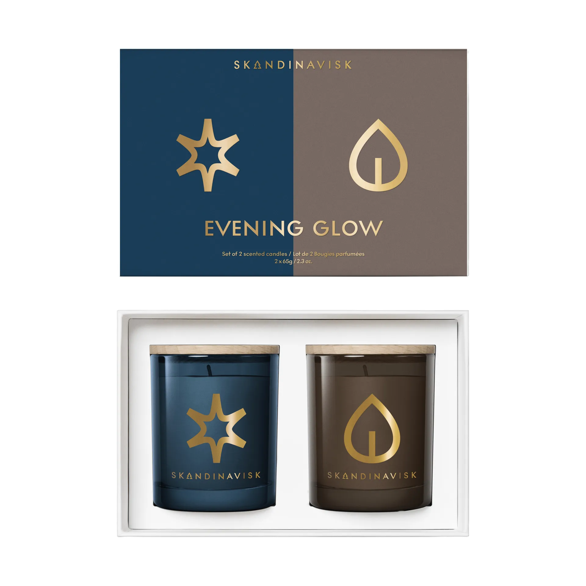 Evening Glow duftlys gavesæt 2 dele, 65 g Skandinavisk