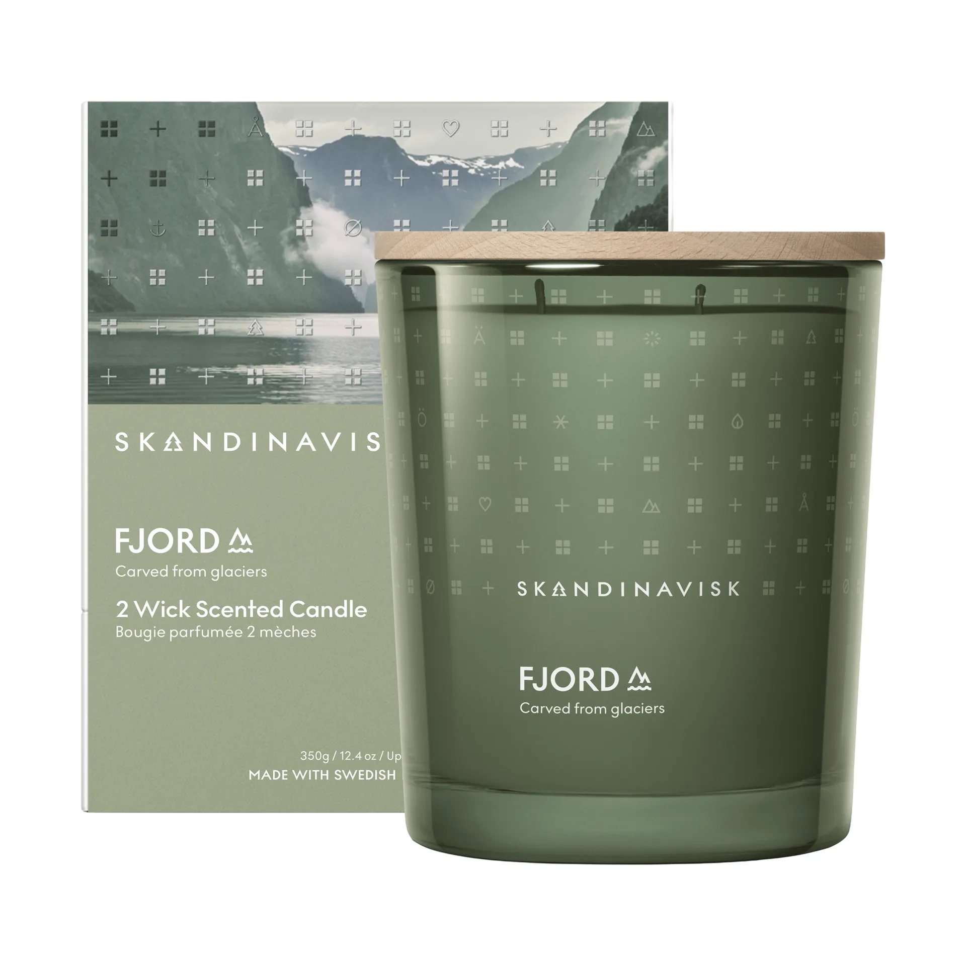 Fjord duftlys, 350 g, 2 væger Skandinavisk
