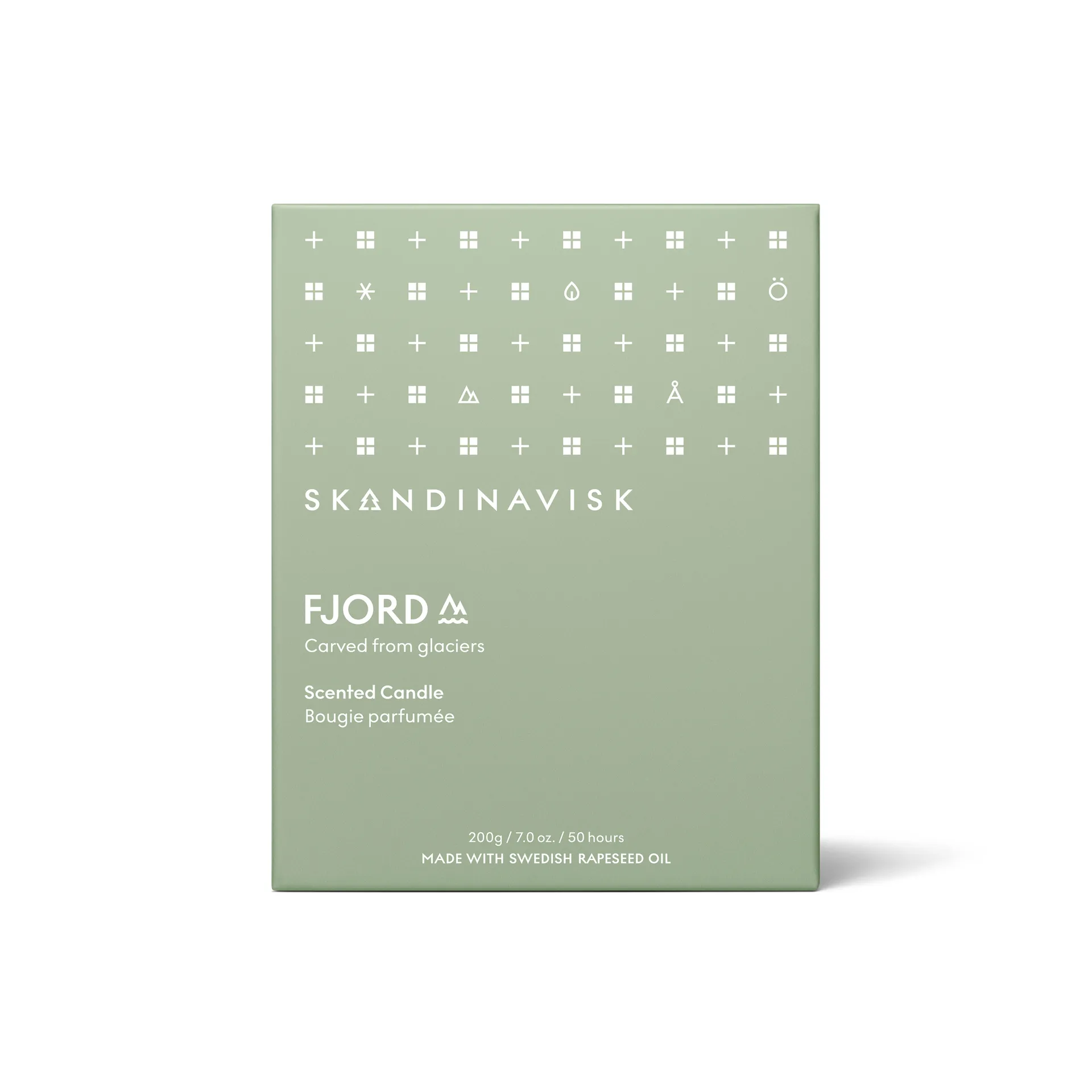 Fjord duftlys med låg, 200 g Skandinavisk